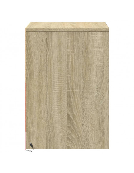 Comodini con Luci LED 2pz Rovere Sonoma in Legno Multistrato