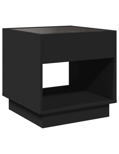 Comodino con LED Infinity Nero 50x50x50 cm