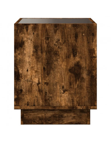 Comodino con LED Infinity Rovere Fumo 50x50x50 cm