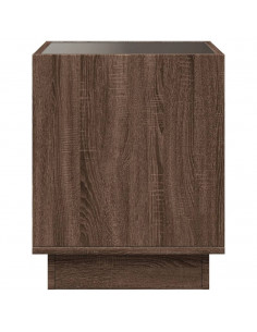 Comodino con LED Infinity Rovere Marrone 50x50x50 cm 2