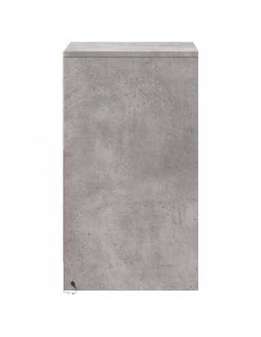 Comodino con Luci LED Grigio Cemento in Legno Multistrato