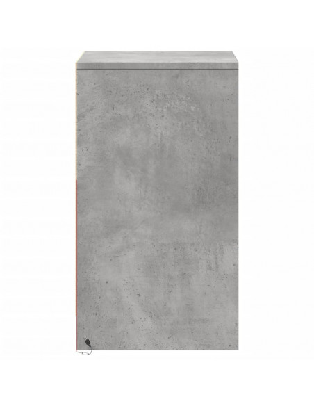 Comodino con Luci LED Grigio Cemento in Legno Multistrato
