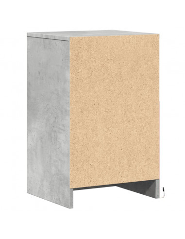 Comodino con Luci LED Grigio Cemento in Legno Multistrato