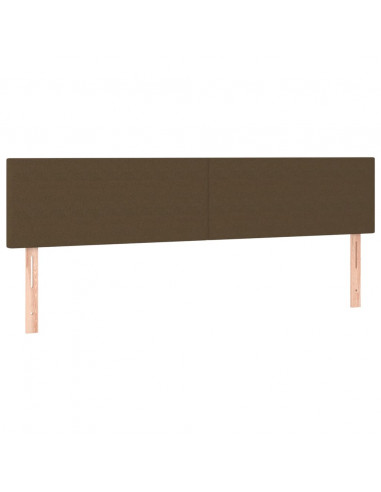 Testiera 2 pz Marrone Scuro 100x5x78/88 cm in Tessuto