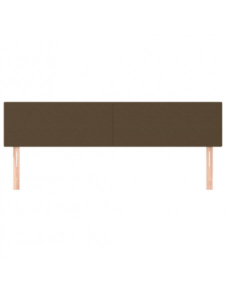 Testiera 2 pz Marrone Scuro 100x5x78/88 cm in Tessuto
