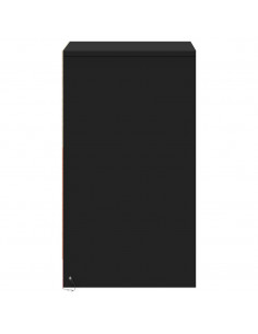 Comodino con Luci LED Nero in Legno Multistrato 2