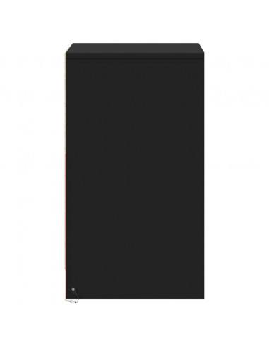 Comodino con Luci LED Nero in Legno Multistrato