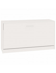 Panca Porta Scarpe Bianco Lucido 80x24x45 cm Legno Multistrato 2