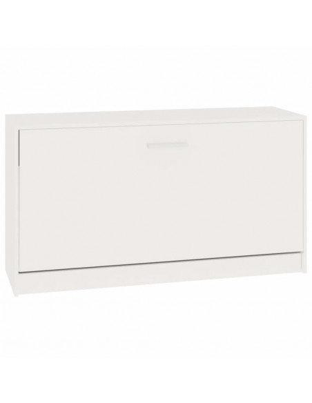 Panca Porta Scarpe Bianco Lucido 80x24x45 cm Legno Multistrato