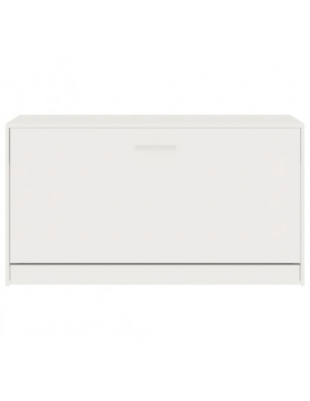 Panca Porta Scarpe Bianco Lucido 80x24x45 cm Legno Multistrato