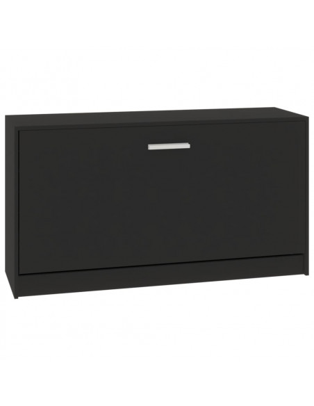 Scarpiera Nera 80x24x45 cm in Legno Multistrato