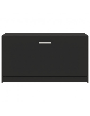 Scarpiera Nera 80x24x45 cm in Legno Multistrato
