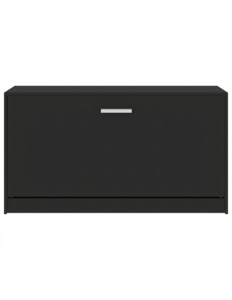 Scarpiera Nera 80x24x45 cm in Legno Multistrato