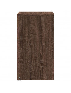 Comodino con Luci LED Rovere Marrone in Legno Multistrato 2