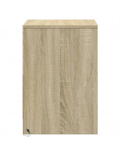 Comodino con Luci LED Rovere Sonoma in Legno Multistrato 2