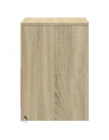 Comodino con Luci LED Rovere Sonoma in Legno Multistrato