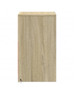 Comodino con Luci LED Rovere Sonoma in Legno Multistrato 2