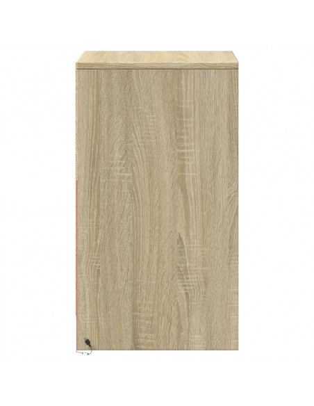 Comodino con Luci LED Rovere Sonoma in Legno Multistrato