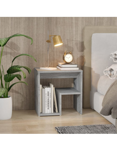 Comodino Grigio Sonoma 40x30x40 cm in Legno Multistrato