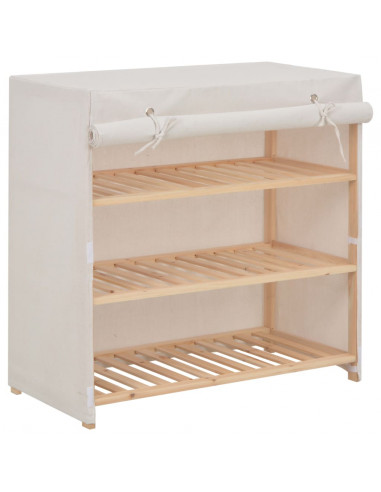 Scarpiera con Rivestimento Bianca 79x40x80 cm in Tessuto