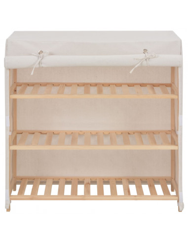 Scarpiera con Rivestimento Bianca 79x40x80 cm in Tessuto