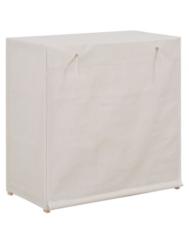 Scarpiera con Rivestimento Bianca 79x40x80 cm in Tessuto