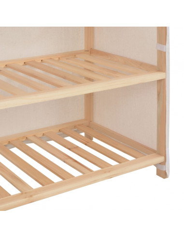 Scarpiera con Rivestimento Bianca 79x40x80 cm in Tessuto