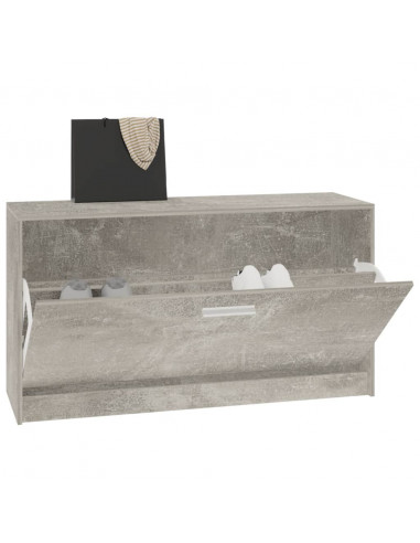 Scarpiera Grigio Cemento 80x24x45 cm in Legno Multistrato