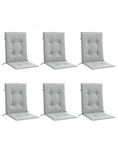 Cuscini Sedia Schiena Bassa 4 pz Grigio Mélange 100x50x4 cm