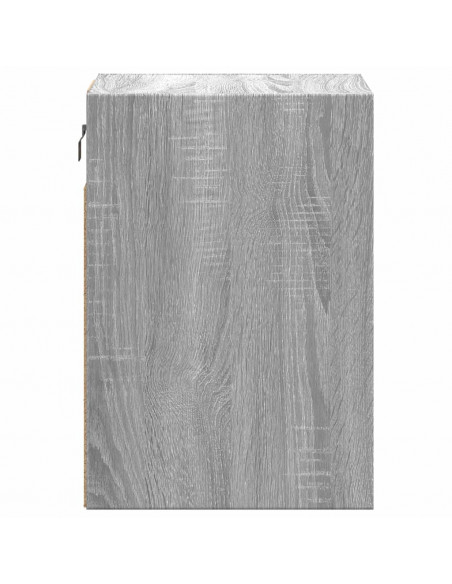 Comodini a Parete con luci LED 2 pz Grigio Sonoma
