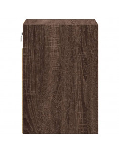 Comodini a Parete con luci LED 2 pz Rovere Marrone 2