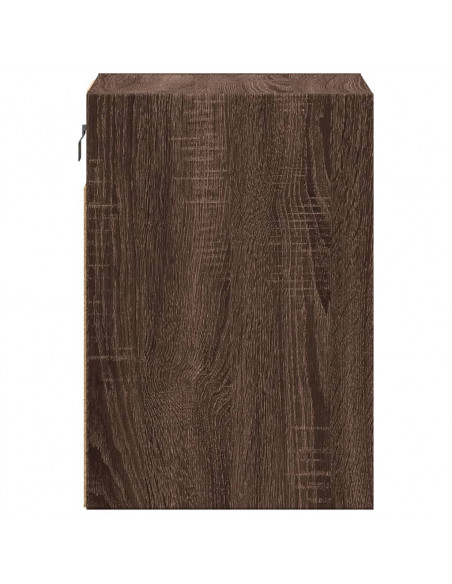 Comodini a Parete con luci LED 2 pz Rovere Marrone