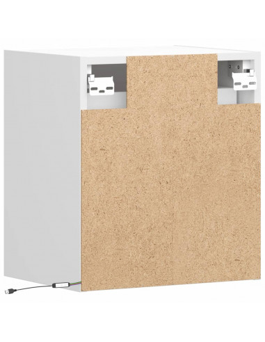 Comodino a Parete con Luci LED Bianco