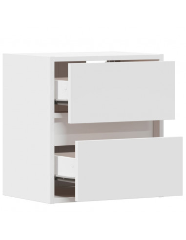 Comodino a Parete con Luci LED Bianco