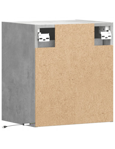 Comodino a Parete con Luci LED Grigio Cemento