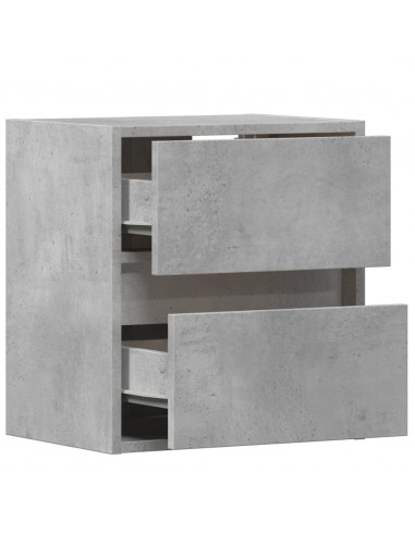 Comodino a Parete con Luci LED Grigio Cemento