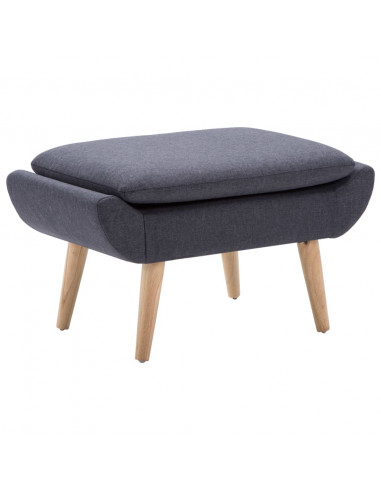 Poggiapiedi in Tessuto 73x43x42 cm Grigio Scuro