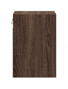 Comodino a Parete con luci LED Rovere Marrone 2