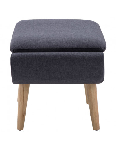 Poggiapiedi in Tessuto 73x43x42 cm Grigio Scuro