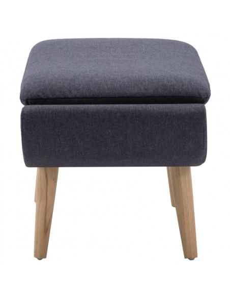 Poggiapiedi in Tessuto 73x43x42 cm Grigio Scuro
