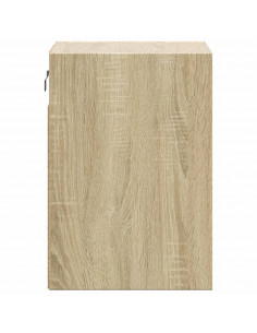 Comodino a Parete con luci LED Rovere Sonoma 2