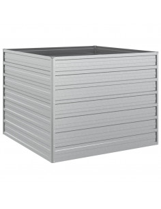 Letto Rialzato Giardino 100x100x77cm in Acciaio Zincato Argento 2