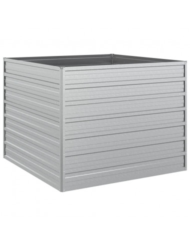 Letto Rialzato Giardino 100x100x77cm in Acciaio Zincato Argento