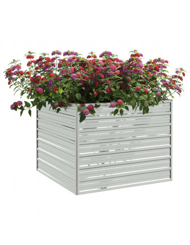 Letto Rialzato Giardino 100x100x77cm in Acciaio Zincato Argento