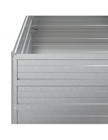 Letto Rialzato Giardino 100x100x77cm in Acciaio Zincato Argento