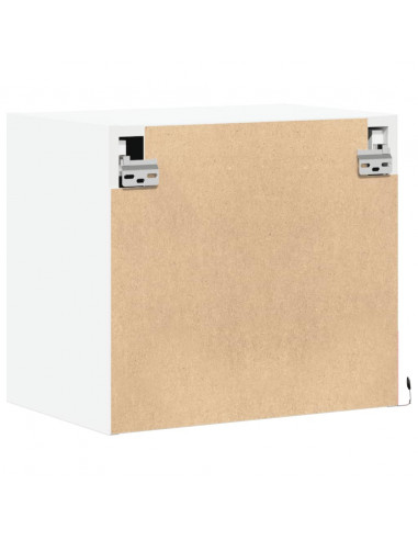 Comodini a Parete con Luci LED 2 pz Bianchi