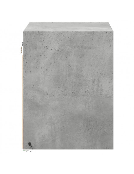 Comodini a Parete con Luci LED 2 pz Grigio Cemento