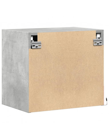 Comodini a Parete con Luci LED 2 pz Grigio Cemento