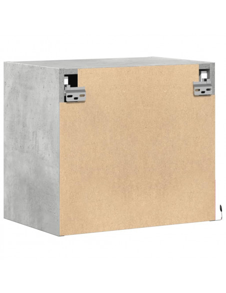 Comodini a Parete con Luci LED 2 pz Grigio Cemento