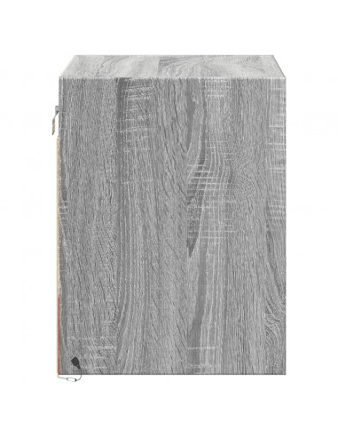 Comodini a Parete con luci LED 2 pz Grigio Sonoma